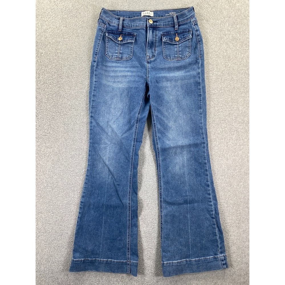 Nicole Miller Women's Jeans Size 4 Nomad Super High-Rise Flare Pocket Denim